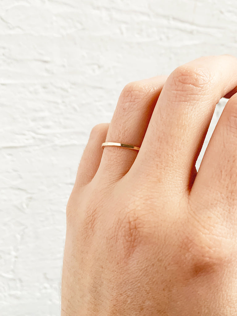 Hammered Gold-Fill Stacking Ring