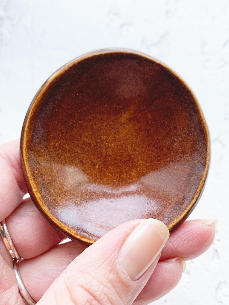Handmade Ceramic Catchall Incense Dish - Leather
