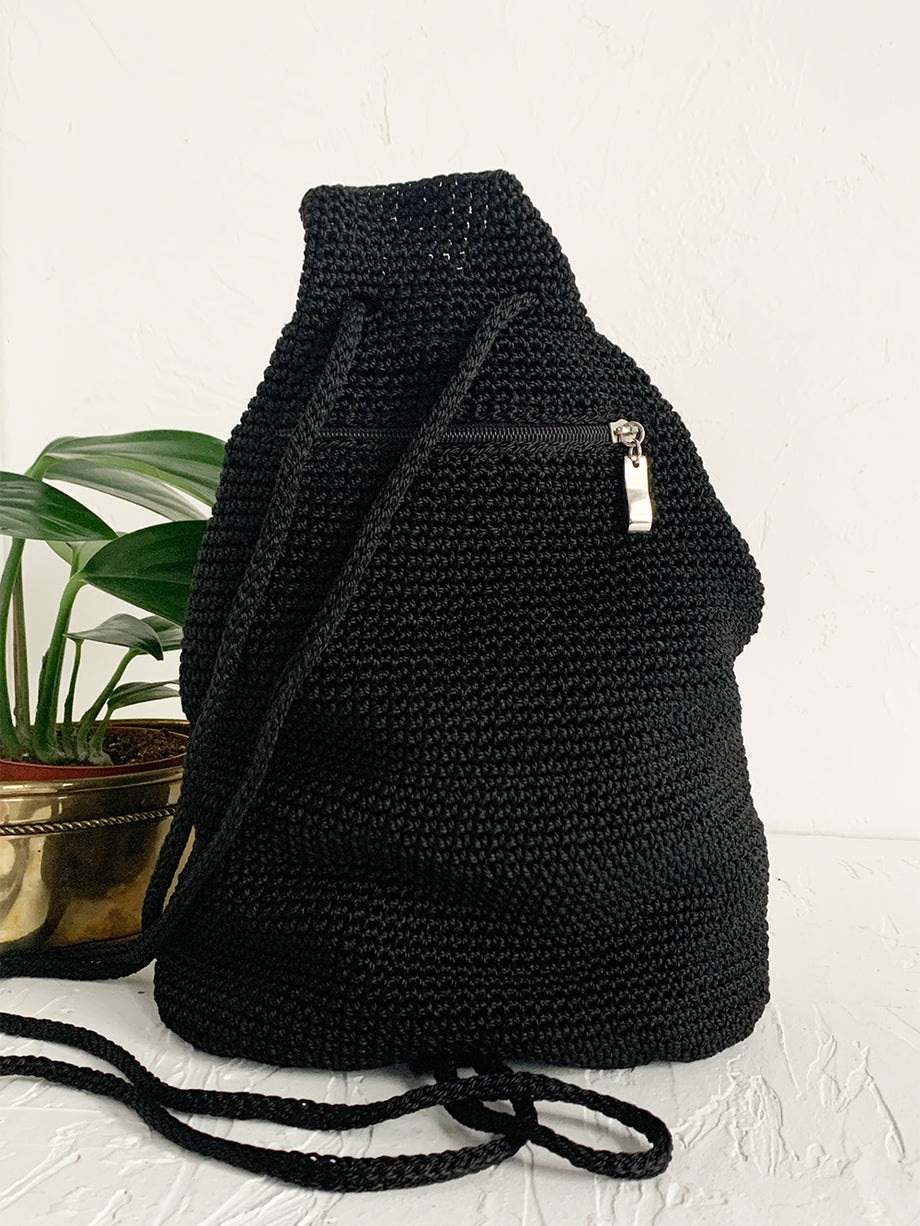 Slouchy Black Knit Backpack – the SHUDIO