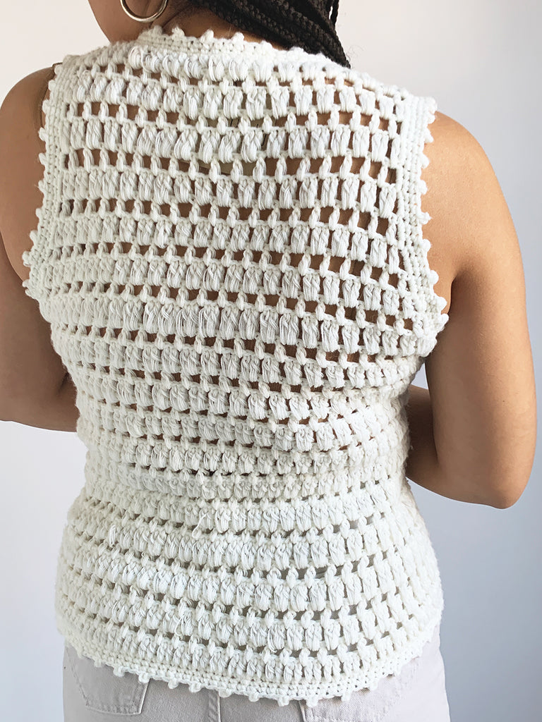 Sears Ivory Crochet Vest
