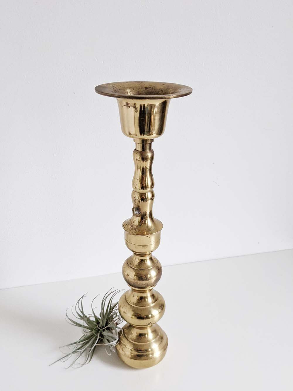 Extra Large Wavy Brass Candlestick – the SHUDIO