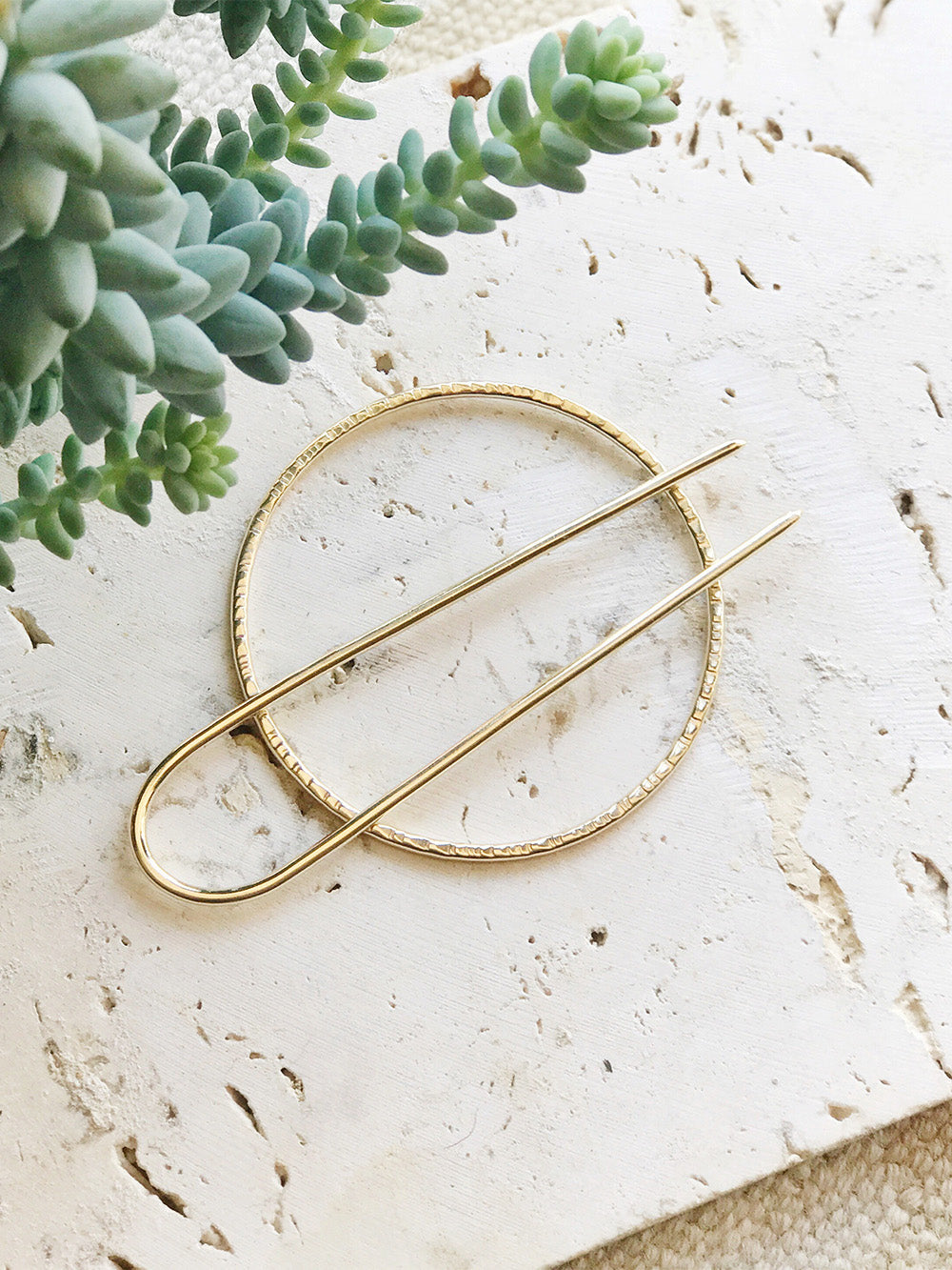 Brass Hair Circle + Pin Combo